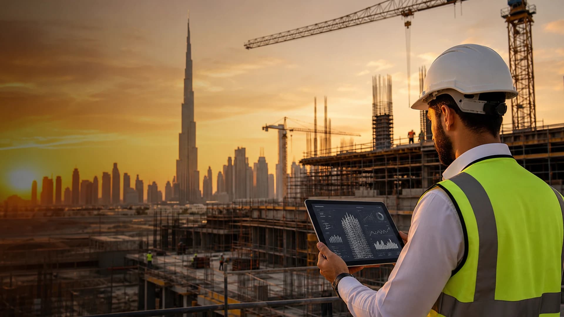 Construction software development company in Dubai UAE building project management workforce tracking equipment monitoring and construction ERP platforms