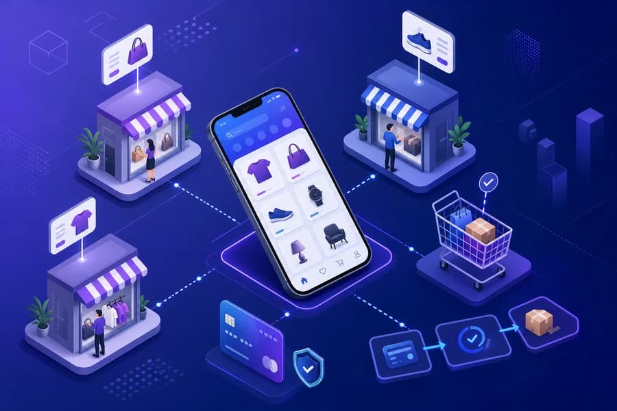 On demand marketplace app connecting customers with service providers