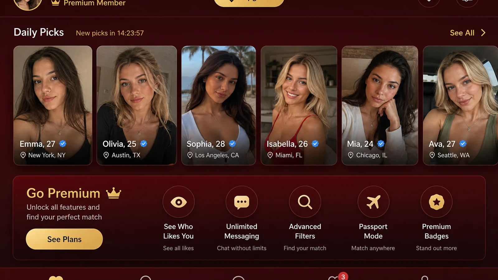 eHarmony inspired dating app preview