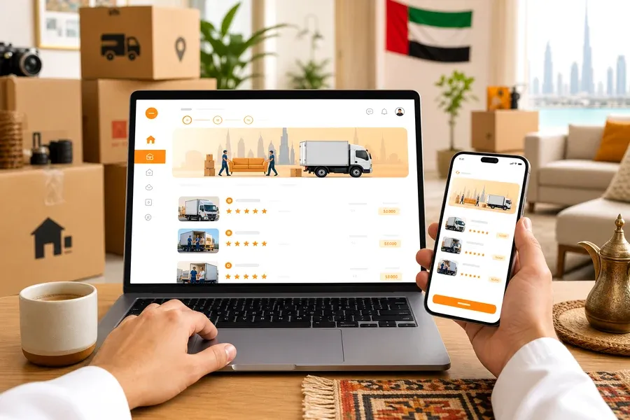 ServiceMarket UAE inspired packers & movers app preview